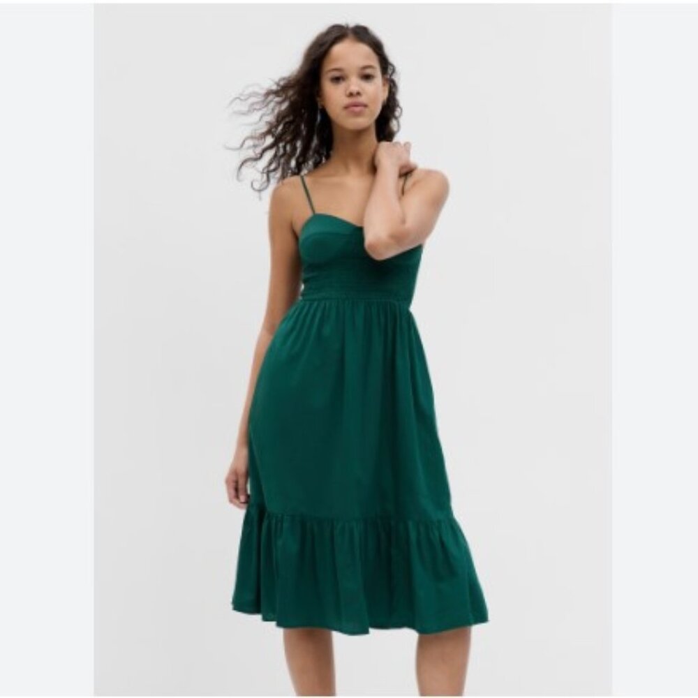 GAP cotton sweetheart corset midi dress M Tall